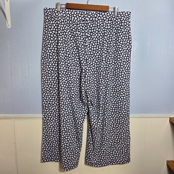 Lands' End Extra Large Navy Blue White Hearts Pull On Drawstring Lounge Pants - Picture 7 of 8